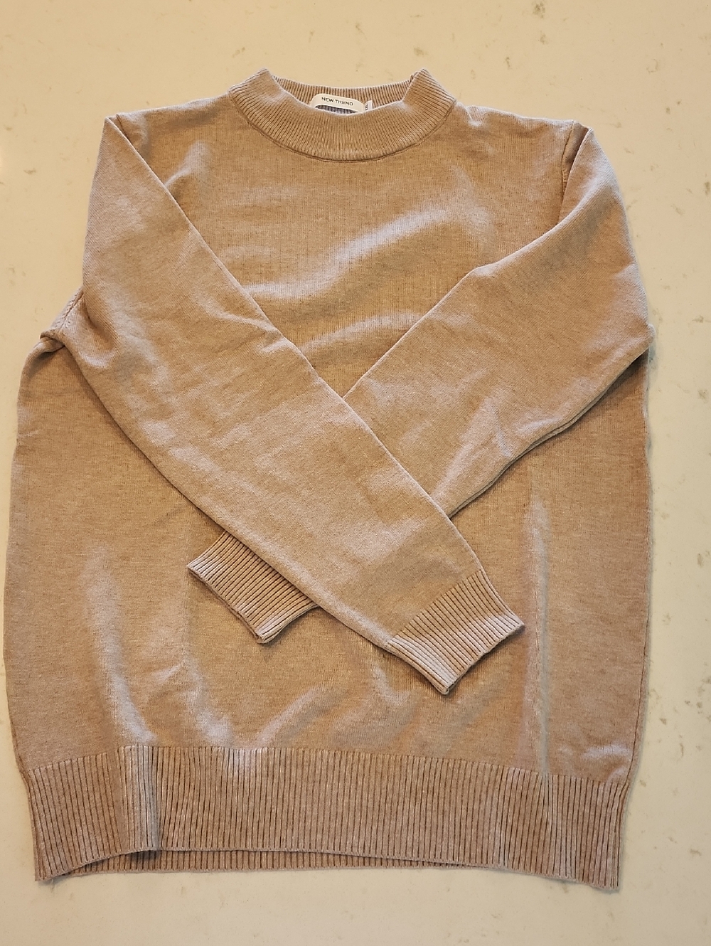 Neutral Tan Crewneck Sweater